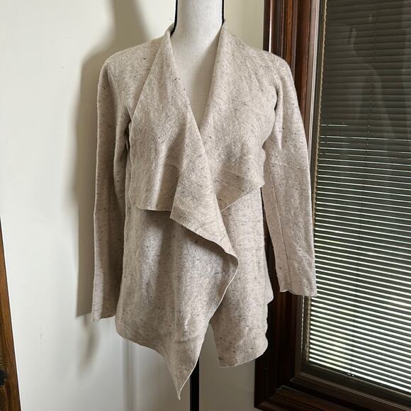 Eileen Fisher | Speckled Cotton and Wool Open Front Cardigan Size M - Picture 1 of 9